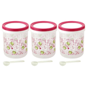 Home One Easy Twist Pink Printed Plastic Container 1.5 L (Set of 3)