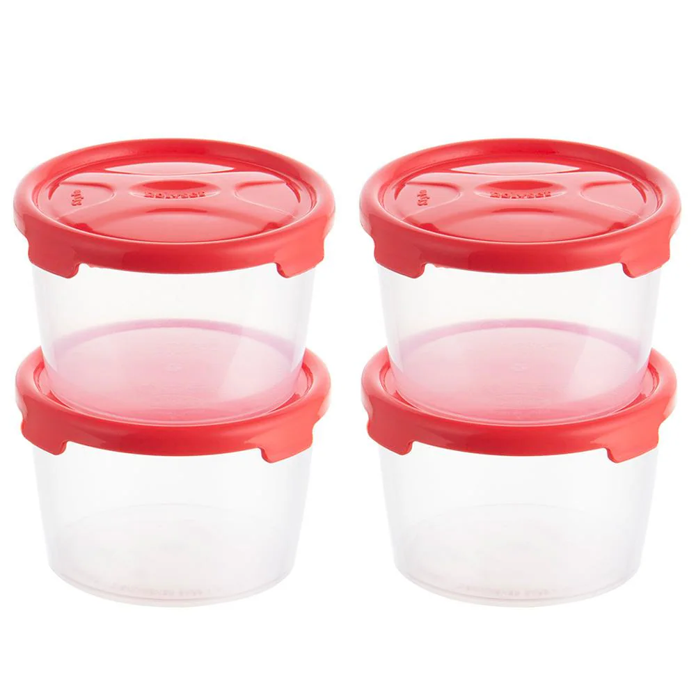 Home One Stylo Assorted Colour Plastic Container 280 ml (Set of 4)