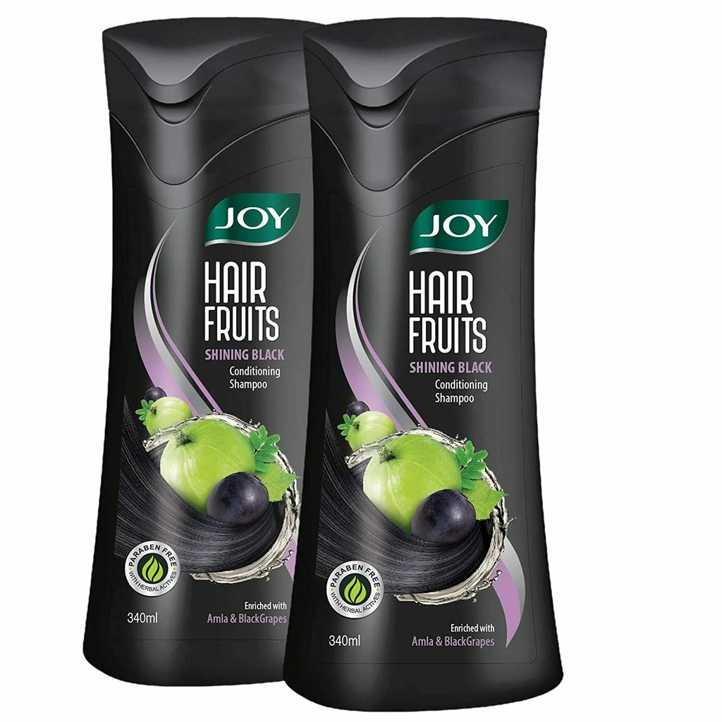 Joy Amla and Black Shining Conditioning Paraben Free Shampoo, 340ml (Pack of 2)