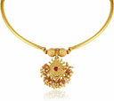 Karishma Kreations Gold Plated Copper Necklace White (Women And Girls)