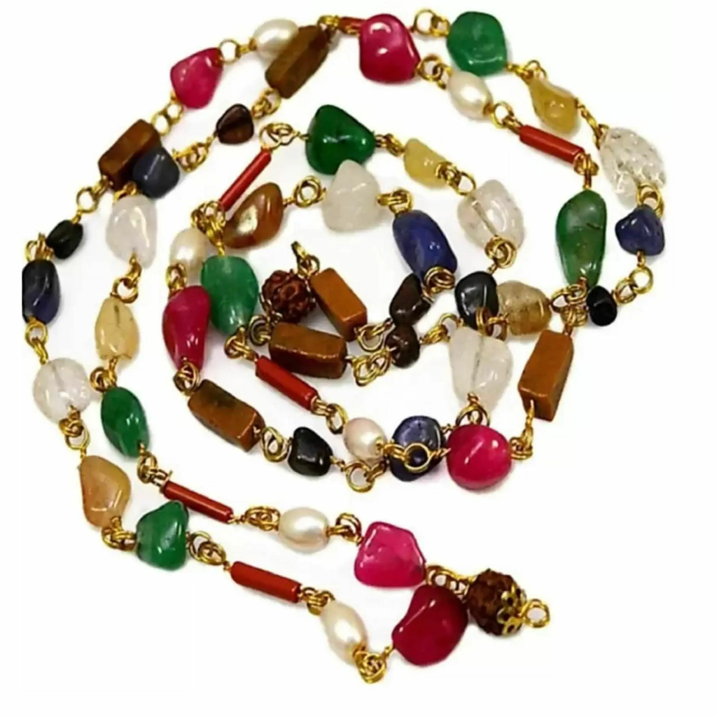 KRIWIN Navratna / Navgrah Mala Natural AAA Quality for Men and Women It protects the wearer from physic harm and gives all round protection.