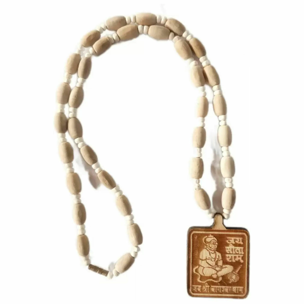 KRIWIN-Shri Bageshwar Dham Tulsi kanthi mala Original with Hanuman Locket Wood Chain Set