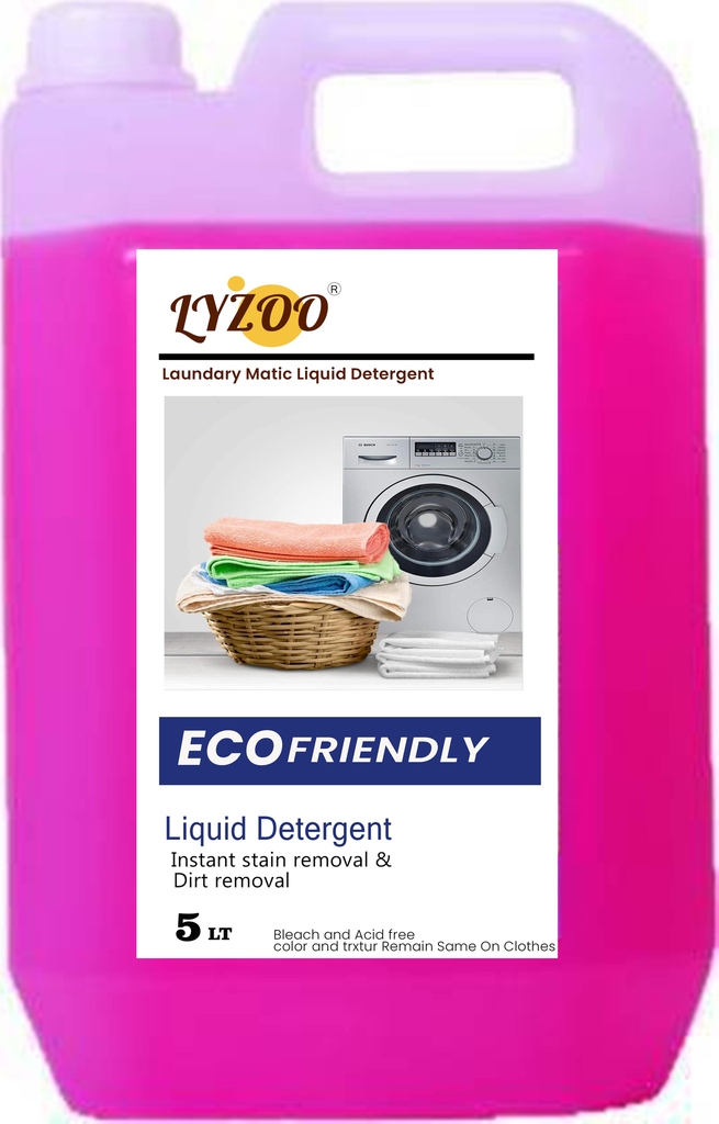 LYZOO Liquid Detergent 5 Liter | New Liquid Detergent | Laundry Liquid For Fabric Care | Liquid Detergent For Top Load And Front Load Washing Machine 5 lt pink