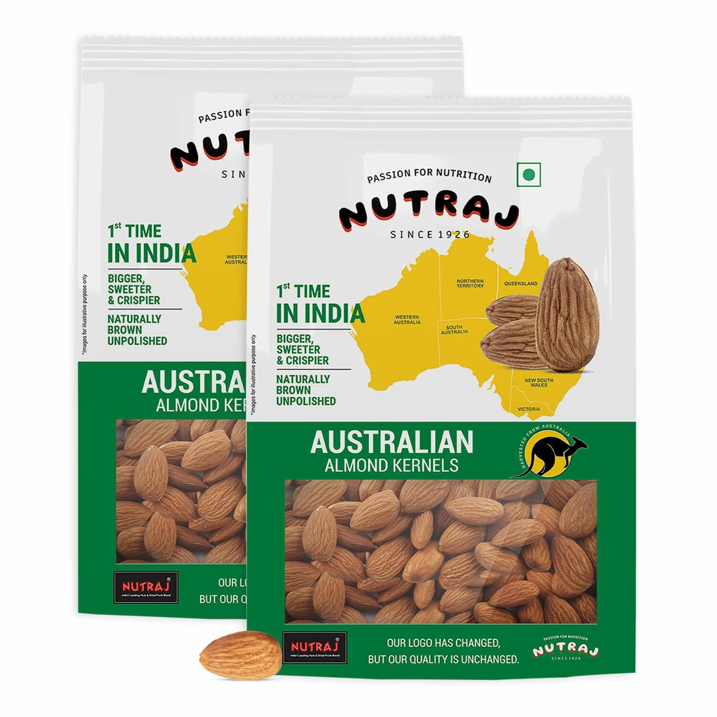 Nutraj Australian Almonds Kernel 1kg (500g x 2) | Premium Badam Giri