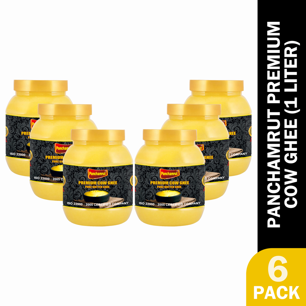 Panchamrut 1 Liter Premium Cow Ghee| Premium Cow Ghee| Cow 1000ML x 6