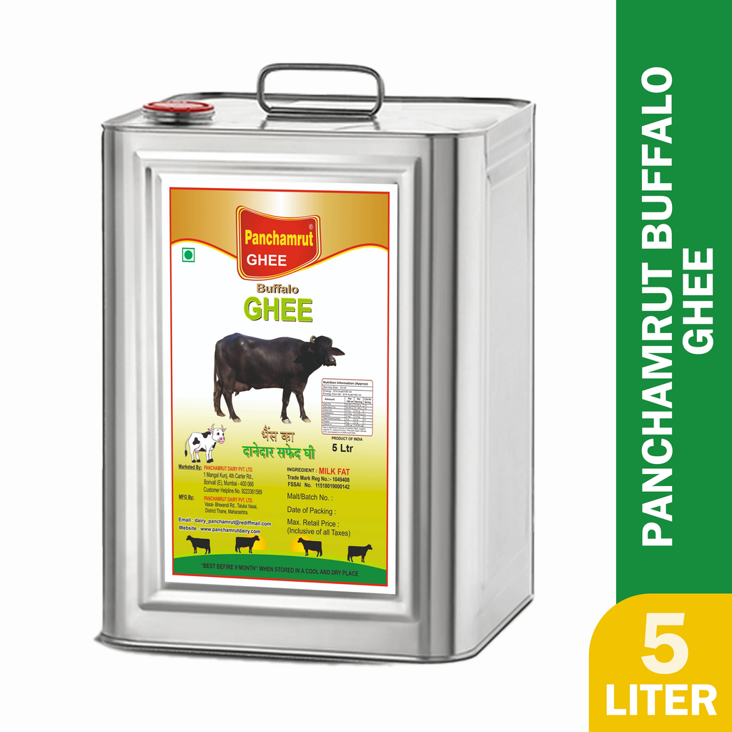 Panchamrut 5 Litre Desi Buffalo Ghee | Immunity Booster and 100% Pure Buffalo Ghee | 5 Liter