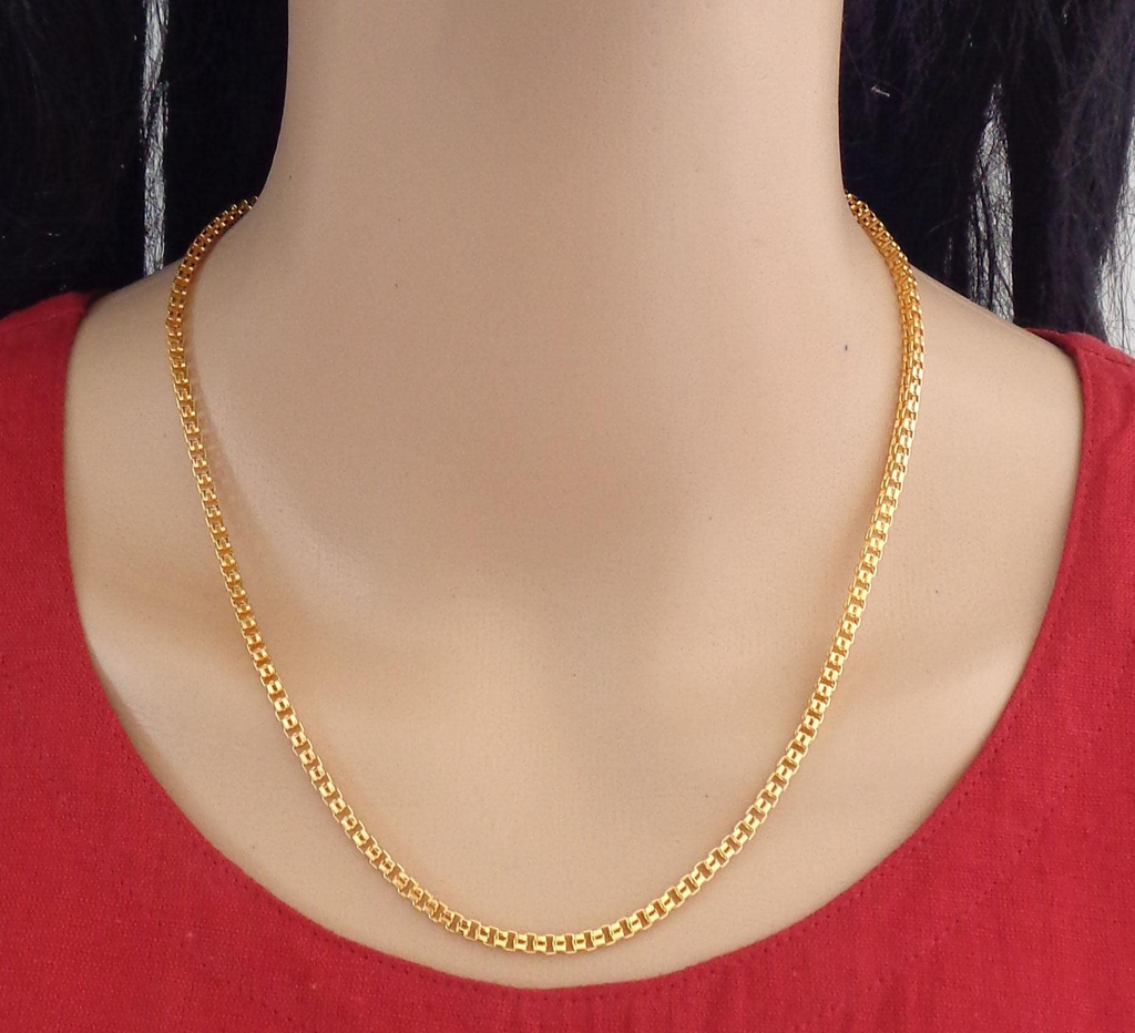 Ramdev Art Fashion Jewellery Stylish Gold Copper Chain For Women and Girls