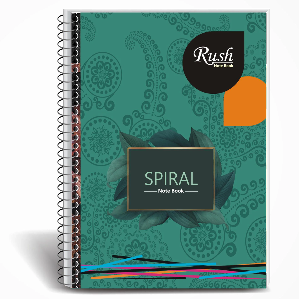 Rush Note Books A4 Size 200 Pages Spiral Notebook Unruled (Pack of 4) Spiral Note Books