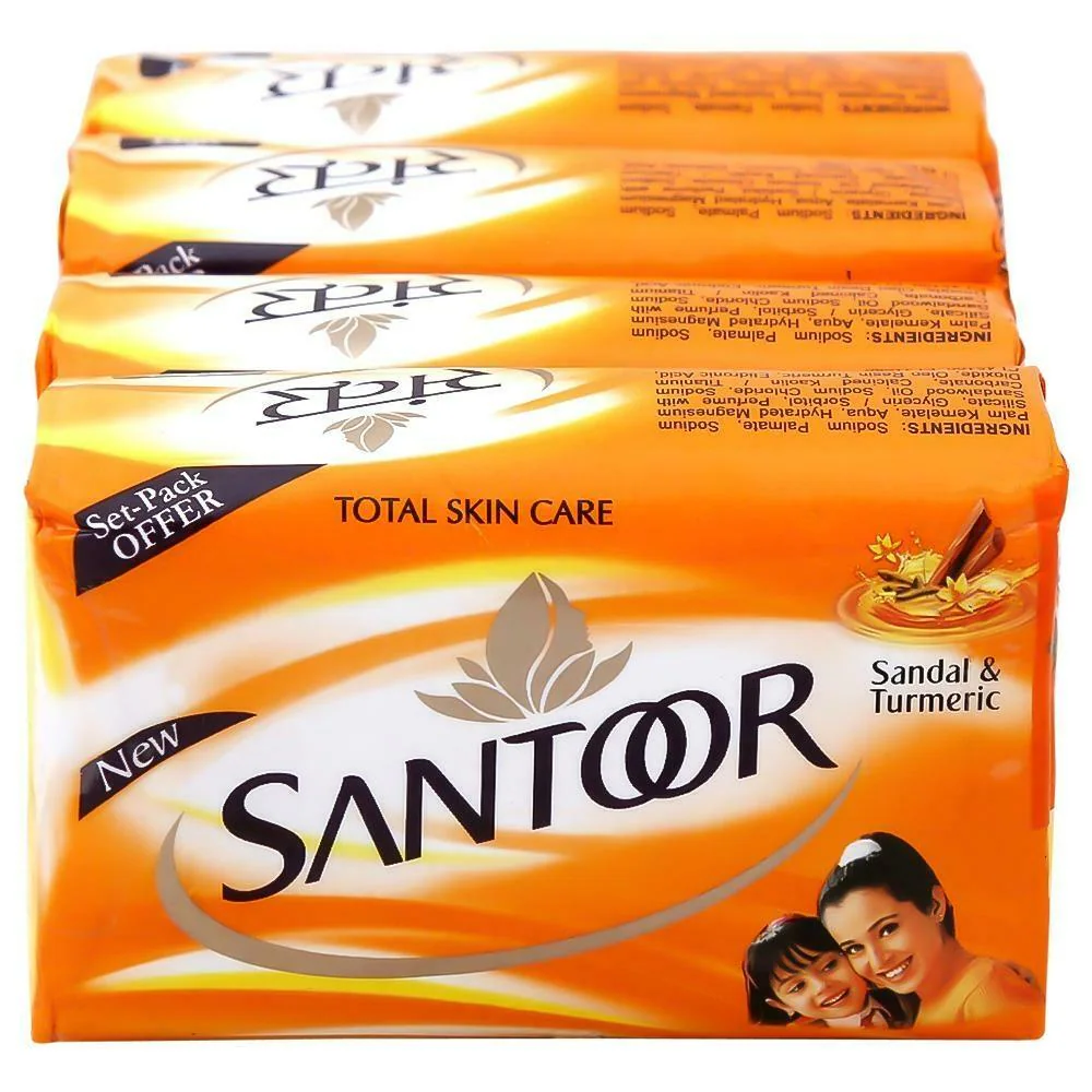 Santoor Sandal & Turmeric Soap 150 g (Pack of 4)