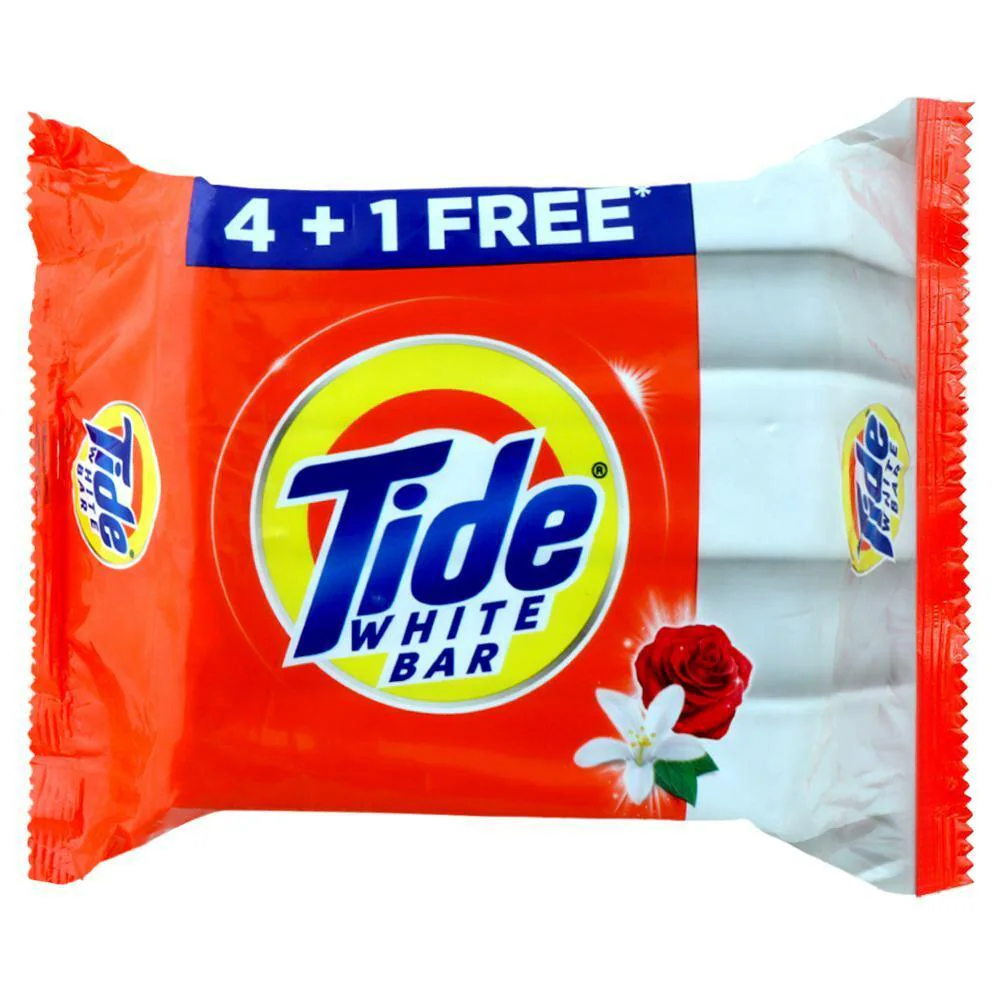 Tide White Detergent Bar 200 g (4+1 Free)