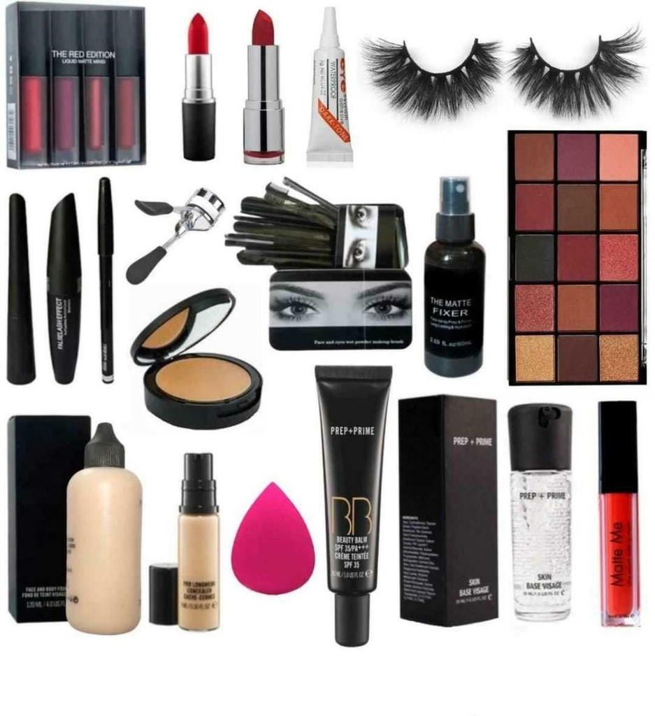 Toroka Women Makeup Kit Combo (Lipstick, Eyelash, Eye Shadow, Brush)