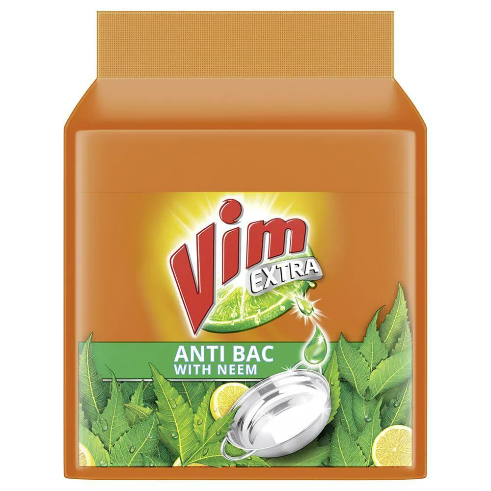 Vim Extra Anti Bac Neem Dishwash Bar 190 g (Buy 4 Get 1 Free)