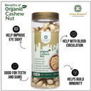 Organic Cashew Nut / Kaju - 250 gms ( Pack of 1, W240, NPOP Organic Certified) I Green Blossom