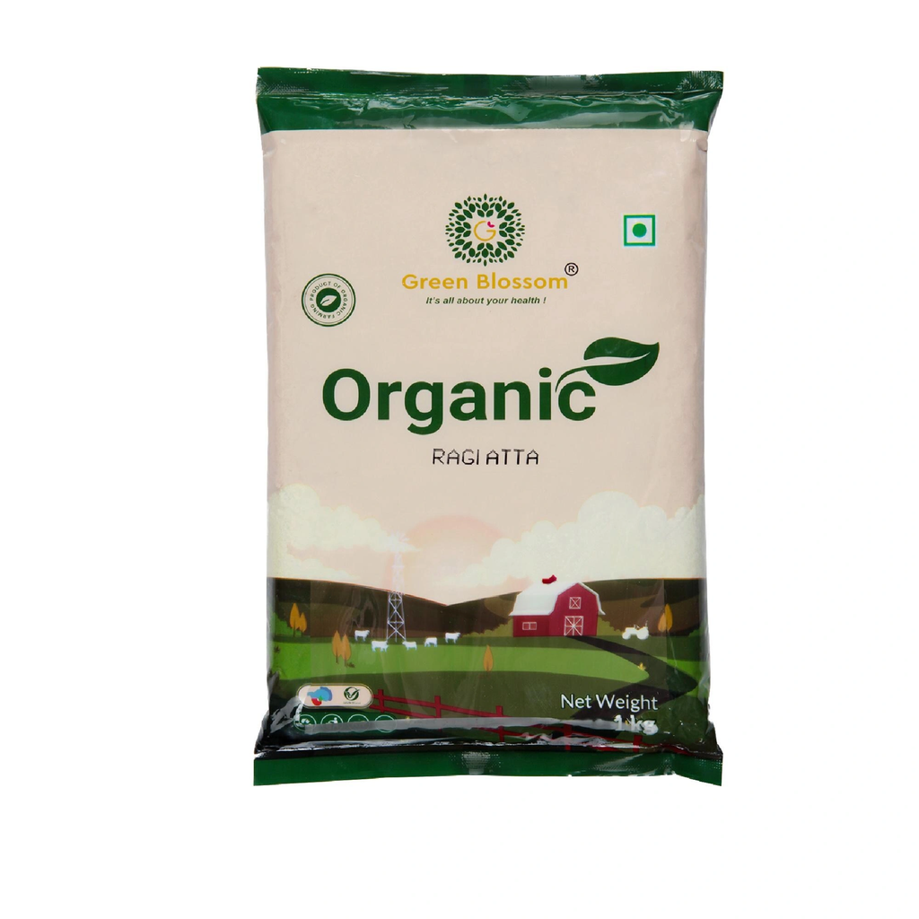 Organic Ragi Atta / Finger Millet Flour - 1 Kg (Pack of 1) I Green Blossom