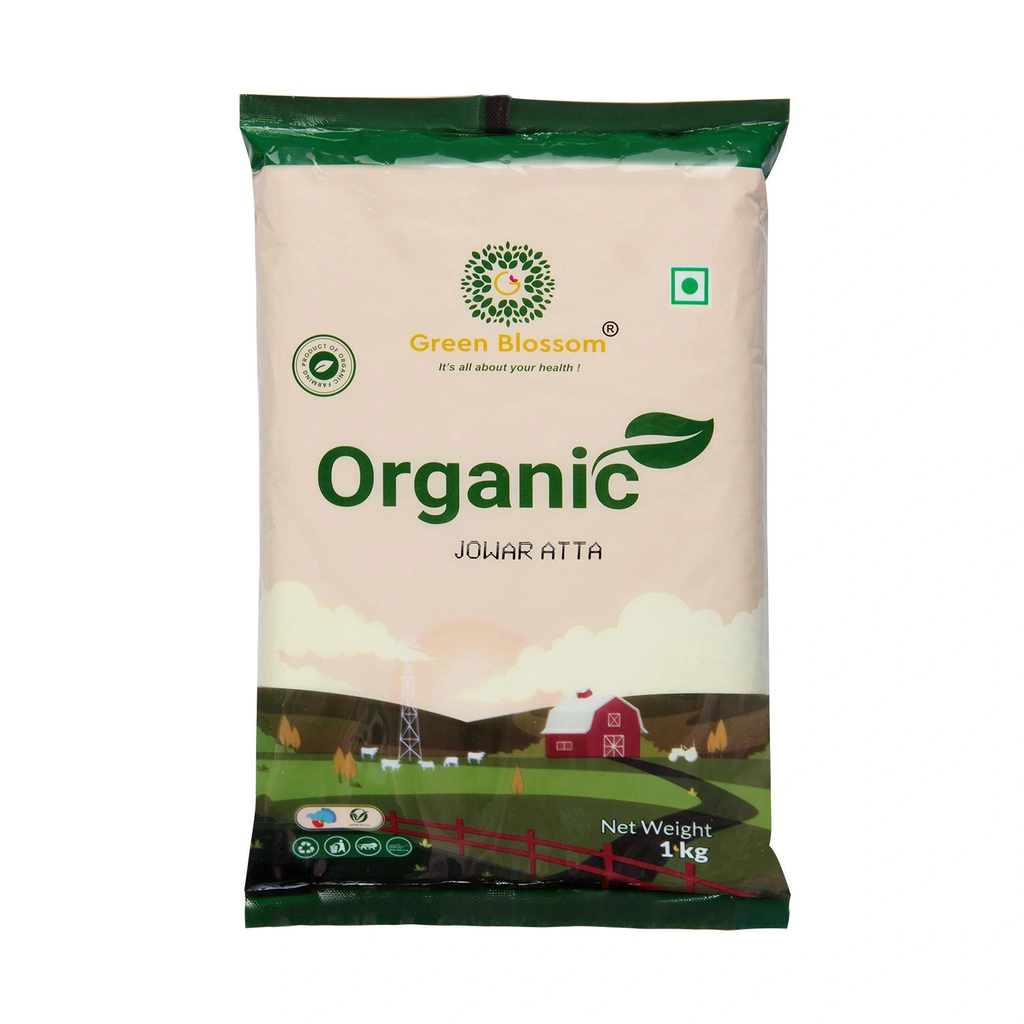 Organic Jowar Atta / Sorghum Flour - 1 Kg (Pack of 1) I Green Blossom
