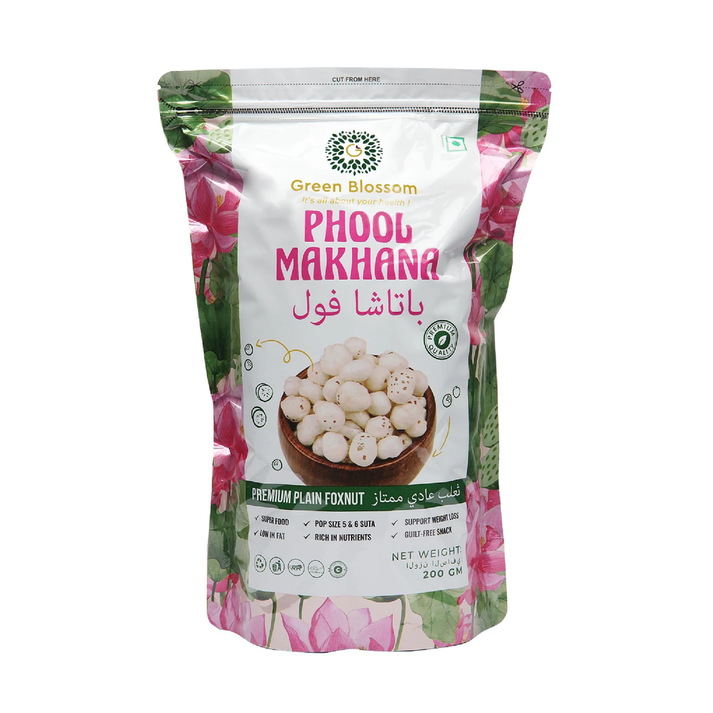 Phool Makhana / Foxnut - 1 Kg (200g , Pack of 5) I Green Blossom