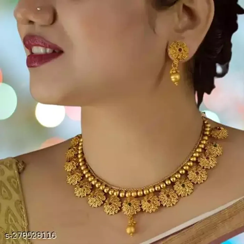 AAFIYA Present Necklaces & Pendants-18-Free Size-Gold