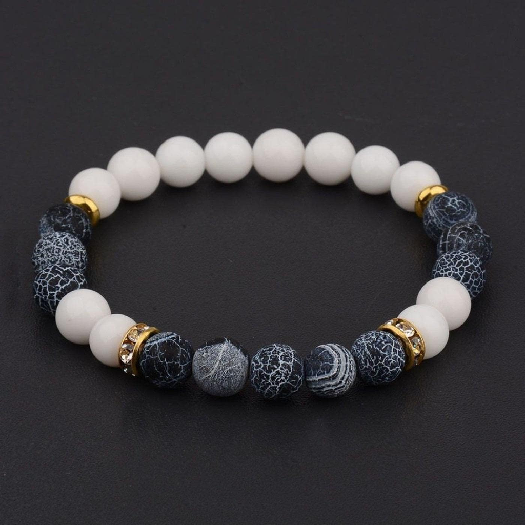 AJS 8mm Multicolor Coral Gemstone Round Beads Stretch Bracelets For Women & Boys (Pack Of -1)