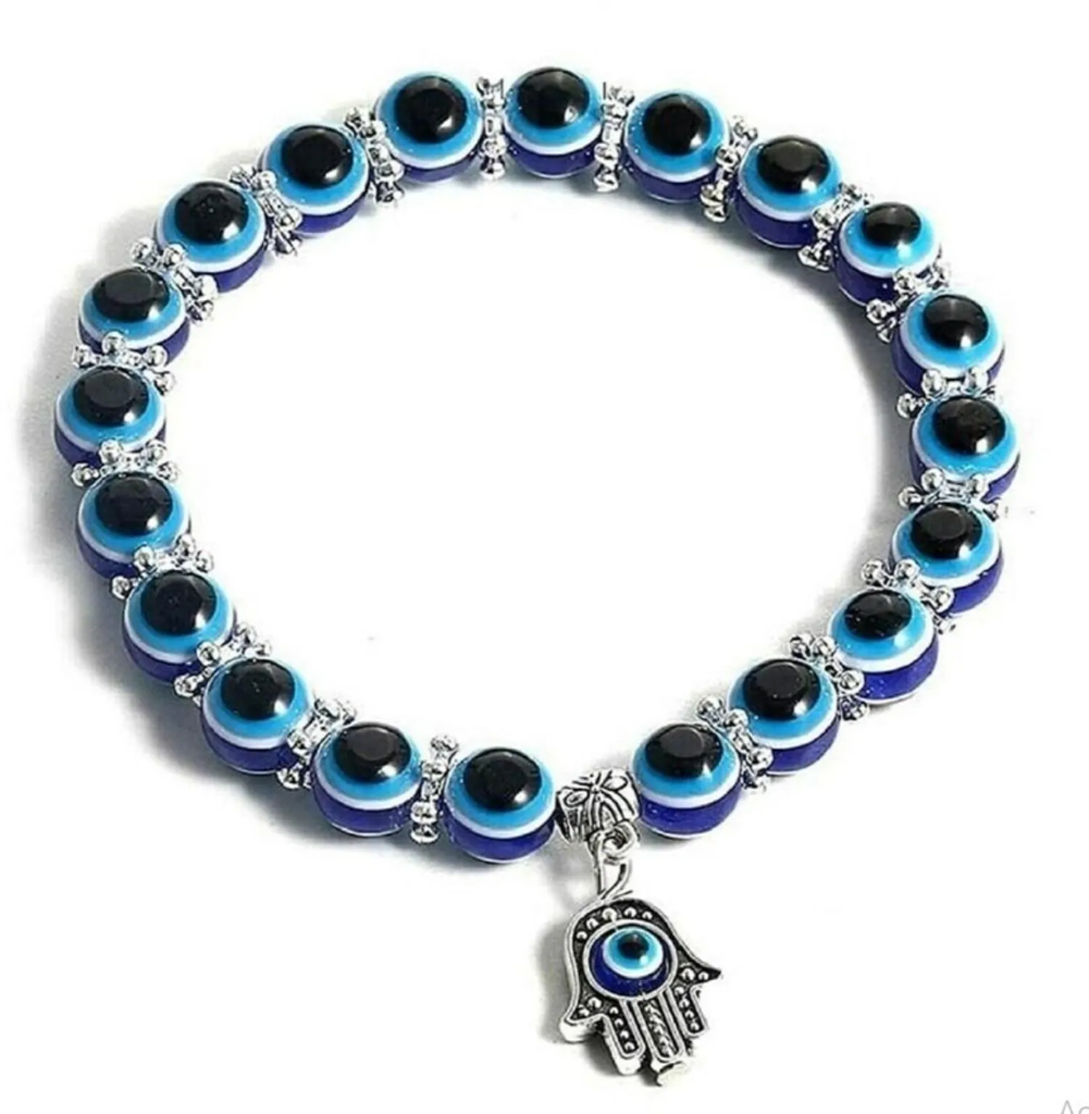 AJS Stylish Evil Eye Hand Beaded Bracelet Adjustable Wrist band Bracelets For Women & Men's
