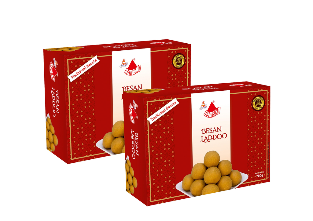 Bambino Besan Laddoo 400Gms I Each 200 Gms X Pack of 2 I Diwali Sweets