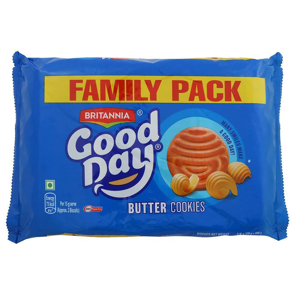 Britannia Good Day Butter Cookies 600 g (Buy 4 Get 1)