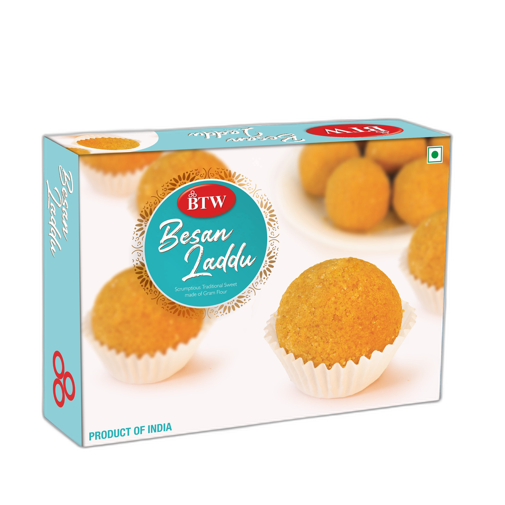 BTW Besan Laddu 400g (Laddoo / Ladoo | Indian Mithai / Festive Sweets Gift Pack / Box | Diwali Sweet Gifts)