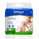 Bumtum Baby Diaper Pants, New Born 60 Count, Double Layer Leakage Protection Infused With Aloe Vera, Cottony Soft High Absorb Technology (Pack of 1)