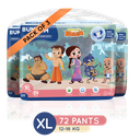 Bumtum Chota Bheem XL Baby Diaper Pants, 72 Count, Leakage Protection Infused With Aloe Vera, Cottony Soft High Absorb Technology (Pack of 3)
