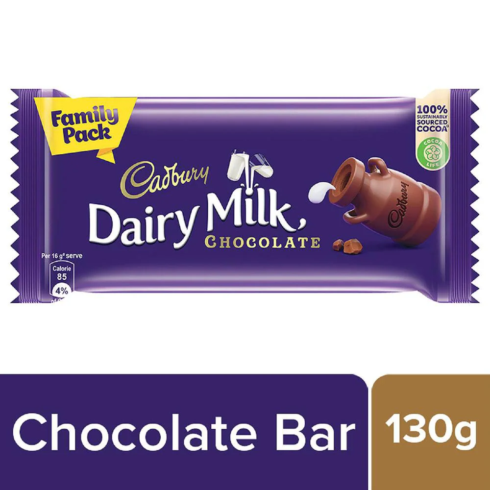 Cadbury Dairy Milk Chocolate Bar Family Pack 130 g