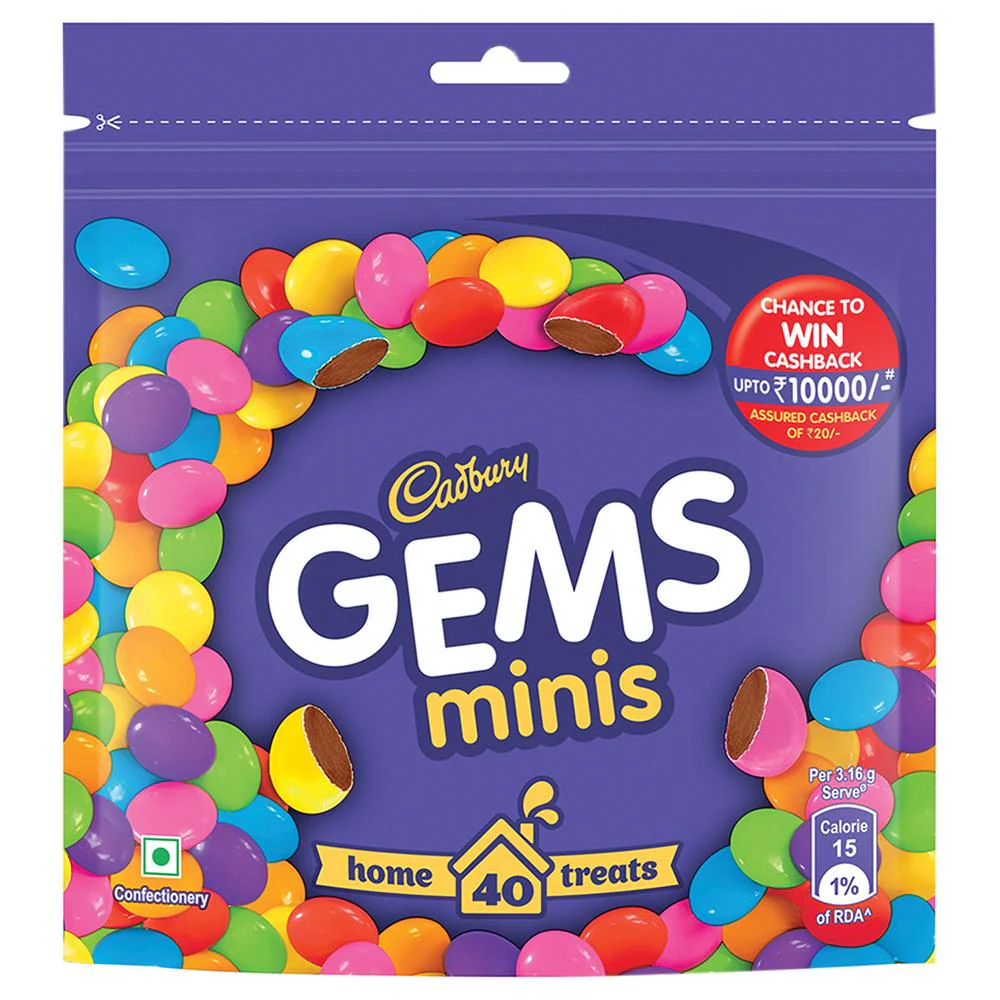 Cadbury Gems Minis Home Treats 126.4 g (Pack of 40)
