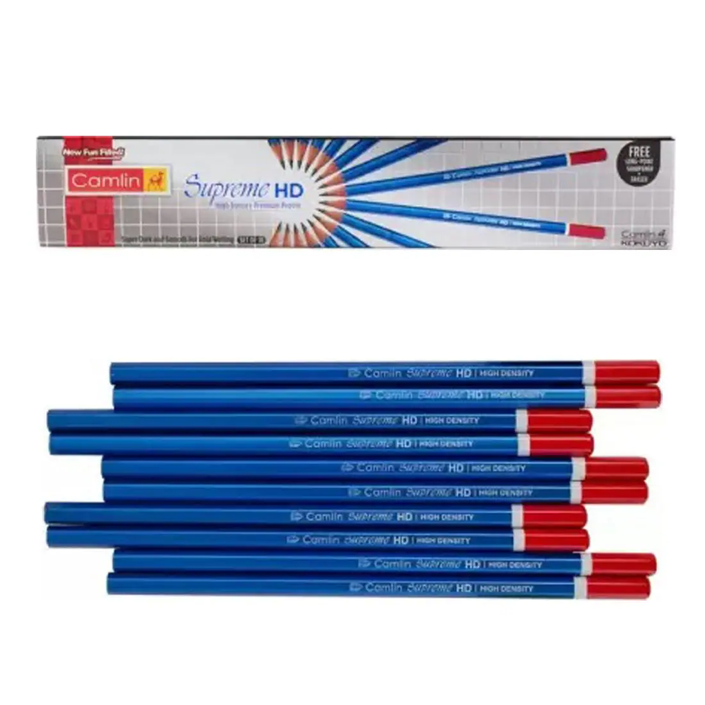 Camlin Kokuyo Supreme High-Density 10 Pencils with Eraser and Sharpener - Pack of 6