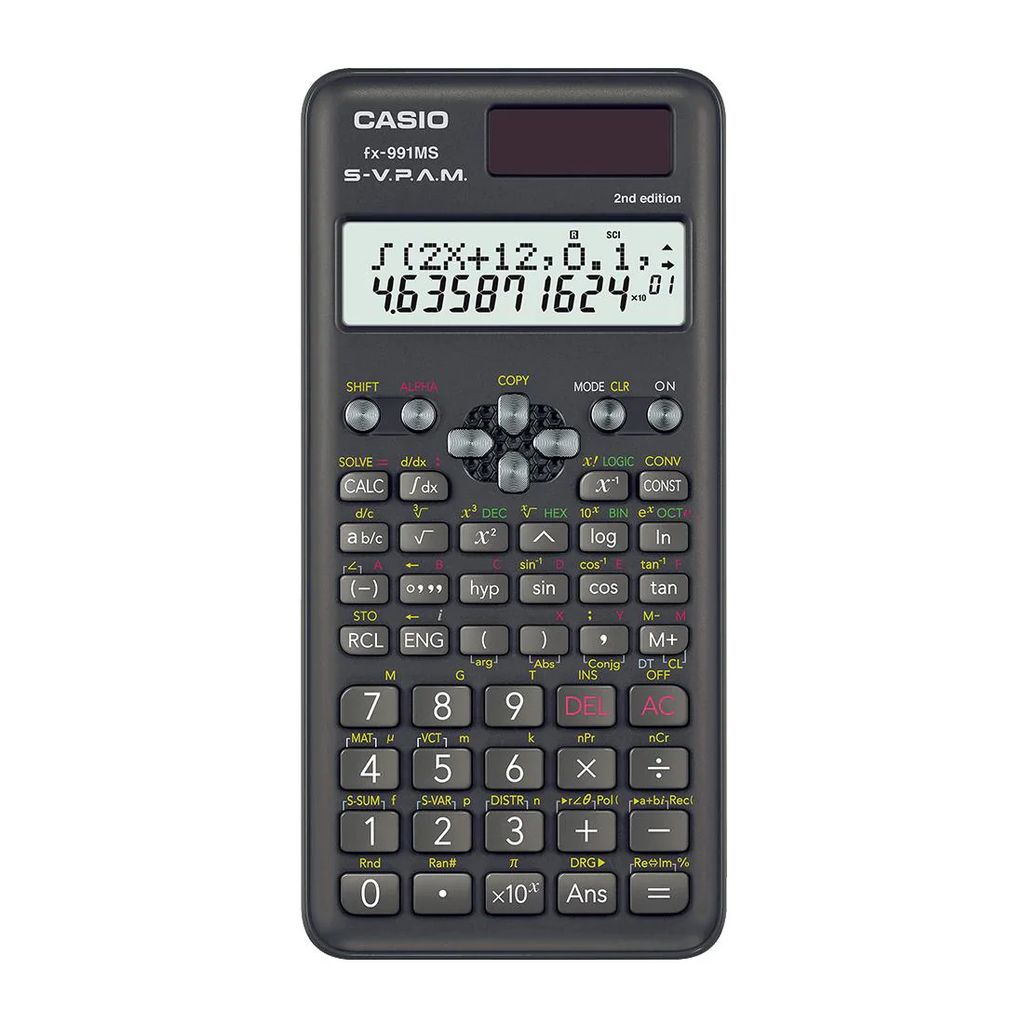 Casio FX-991MS 2nd Gen Non-Programmable Scientific Calculator, 401 Functions and 2-line Display
