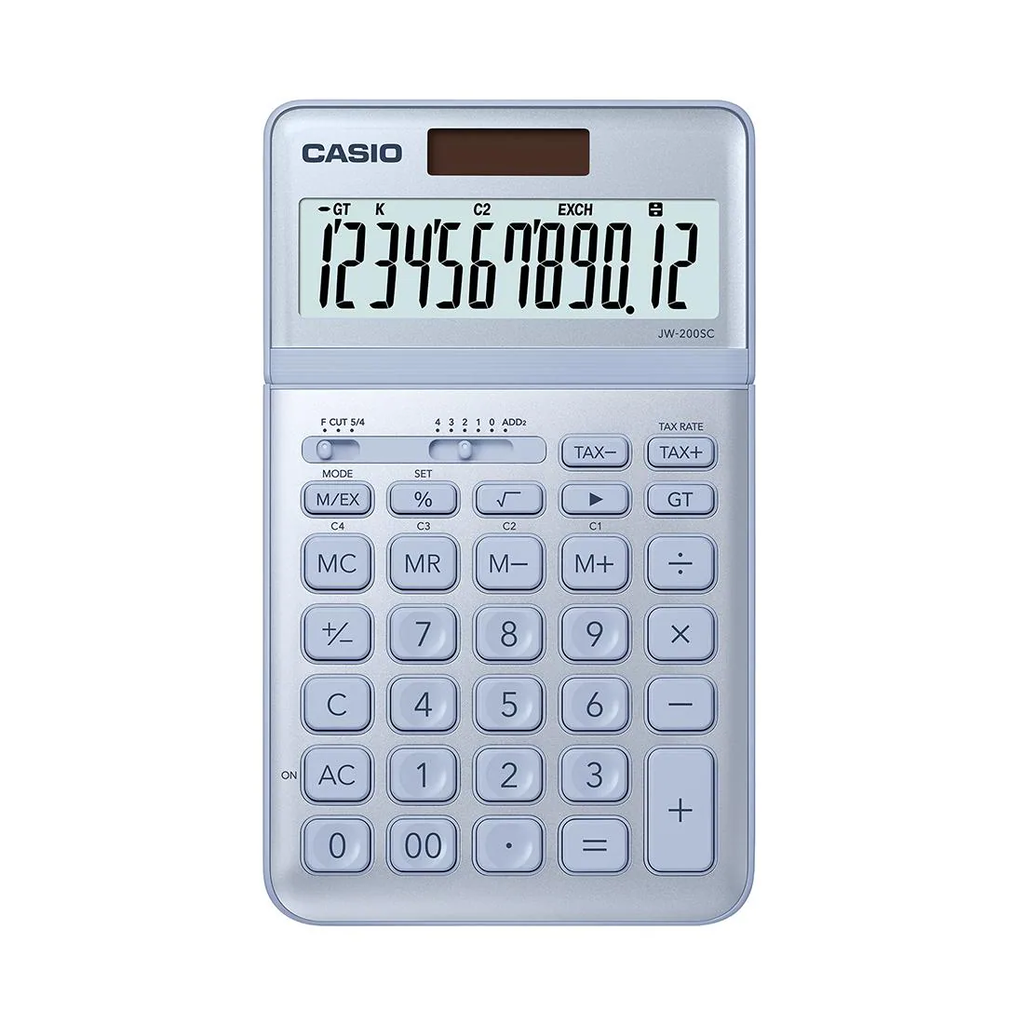 Casio JW-200SC-BU Premium & Stylish Calculator (Light Blue)