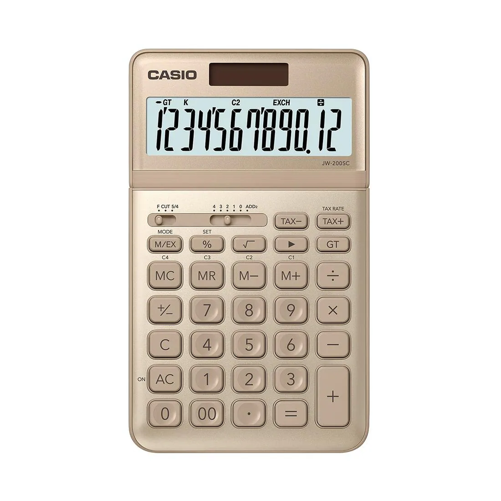 Casio JW-200SC-GD Premium & Stylish Calculator (Gold)
