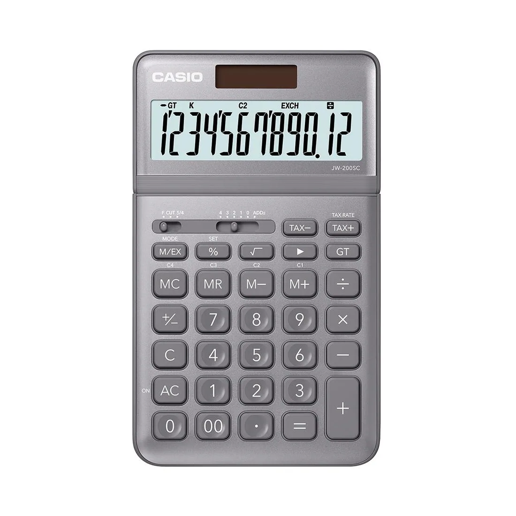 Casio JW-200SC-GY Premium & Stylish Calculator (Grey)