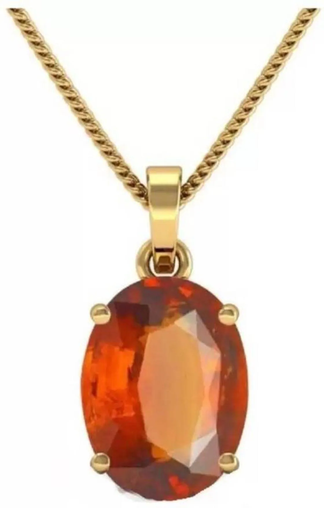 Chopra Gems Brass Original Garnet Stone Pendant Red (Men and Women) (Pendant_BCX21)