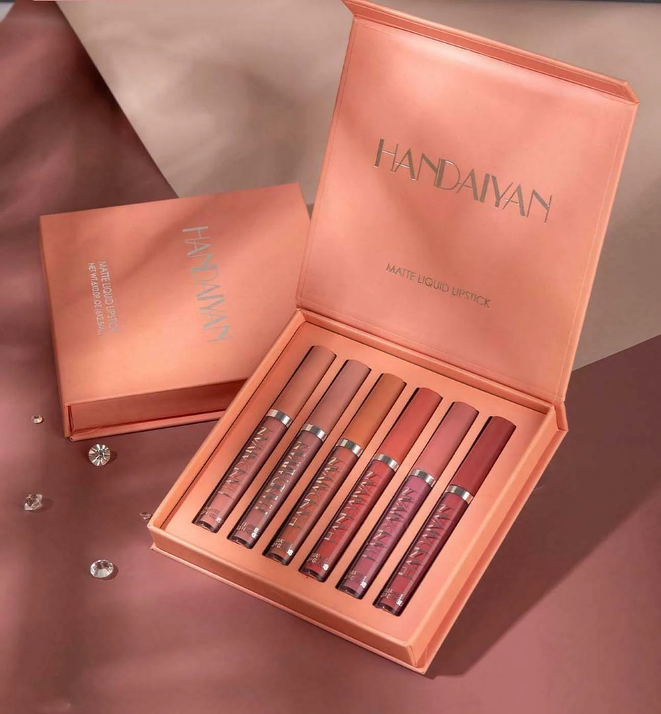 DAIMANPU 6in1 Red matte liquid lipsticks for women lip makeup kit lip tint waterproof (Red, Multicolors in Red, 60 ml)