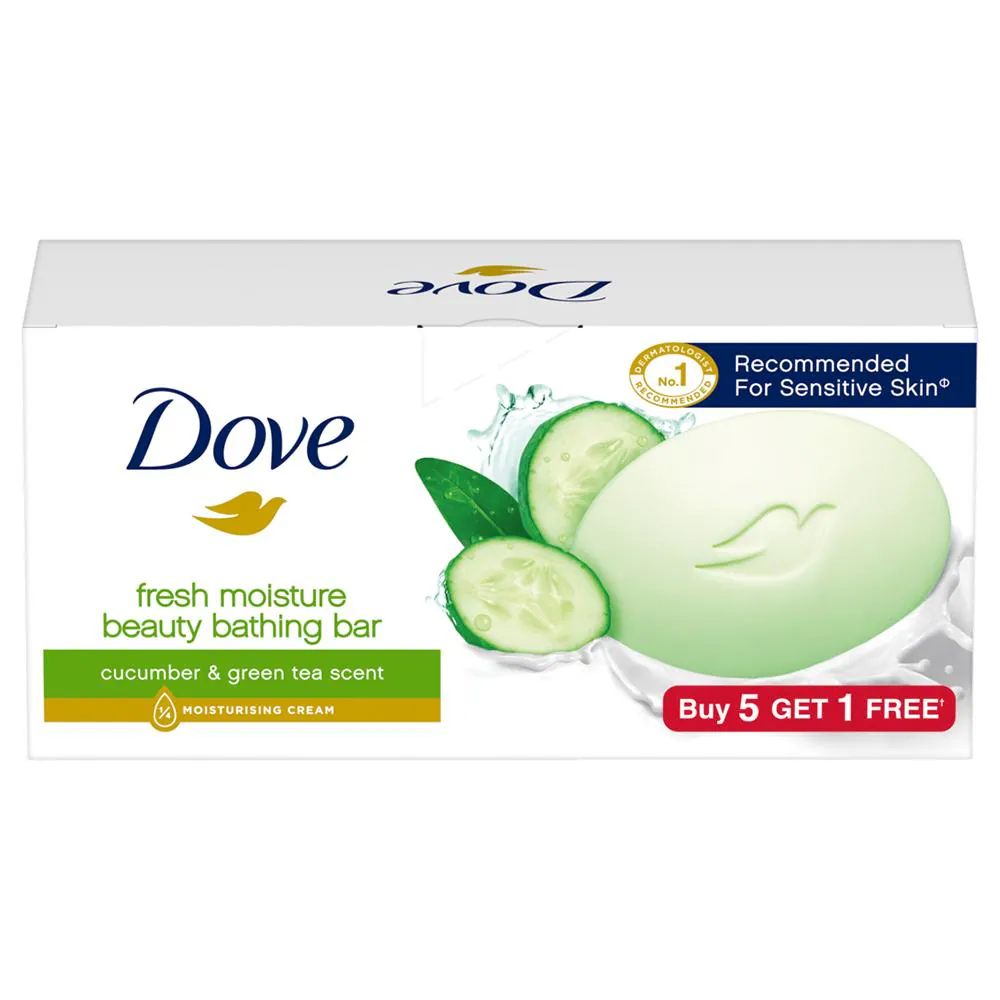 Dove Fresh Moisture Beauty Bathing Bar 75 g (Buy 5 get 1 free)