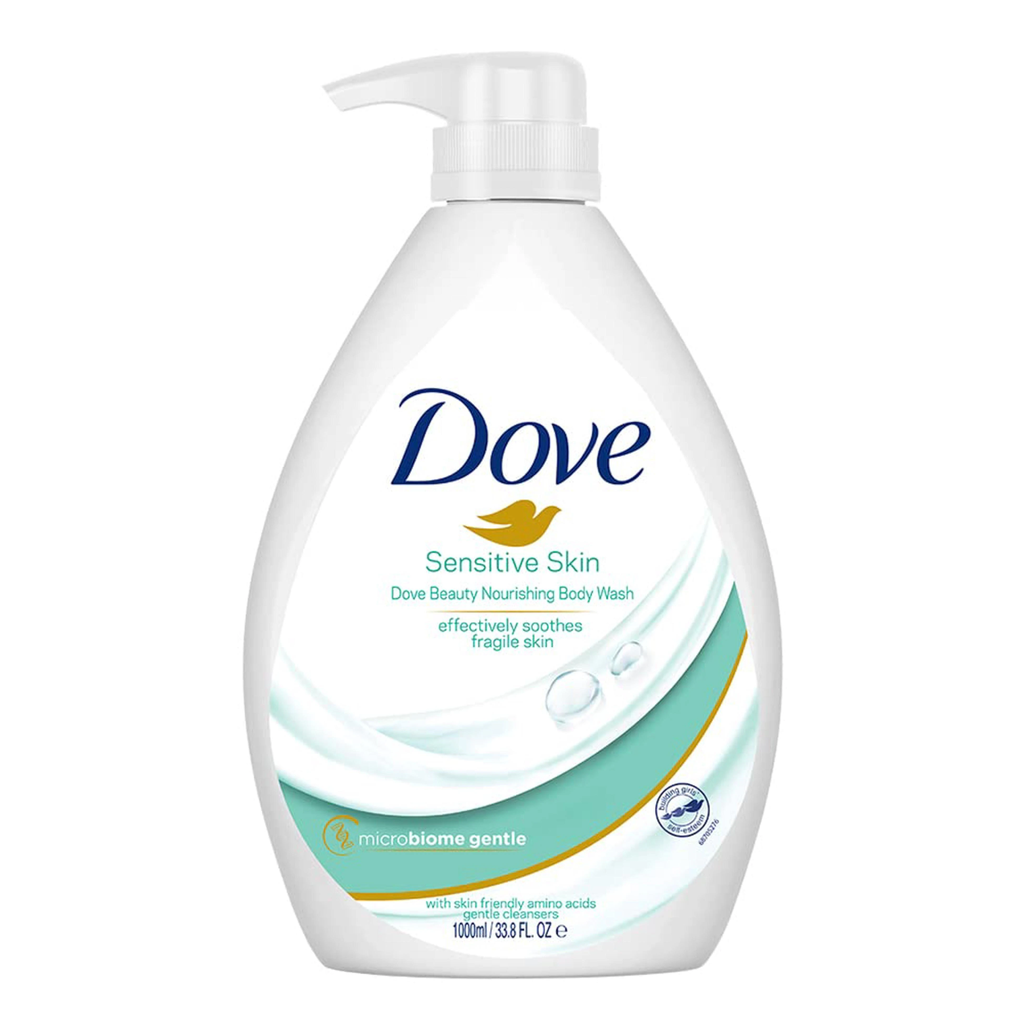 Dove Nourishing Body Wash For Sensitive Skin Pump Bottle With Skin-Friendly Amino Acids, 1L