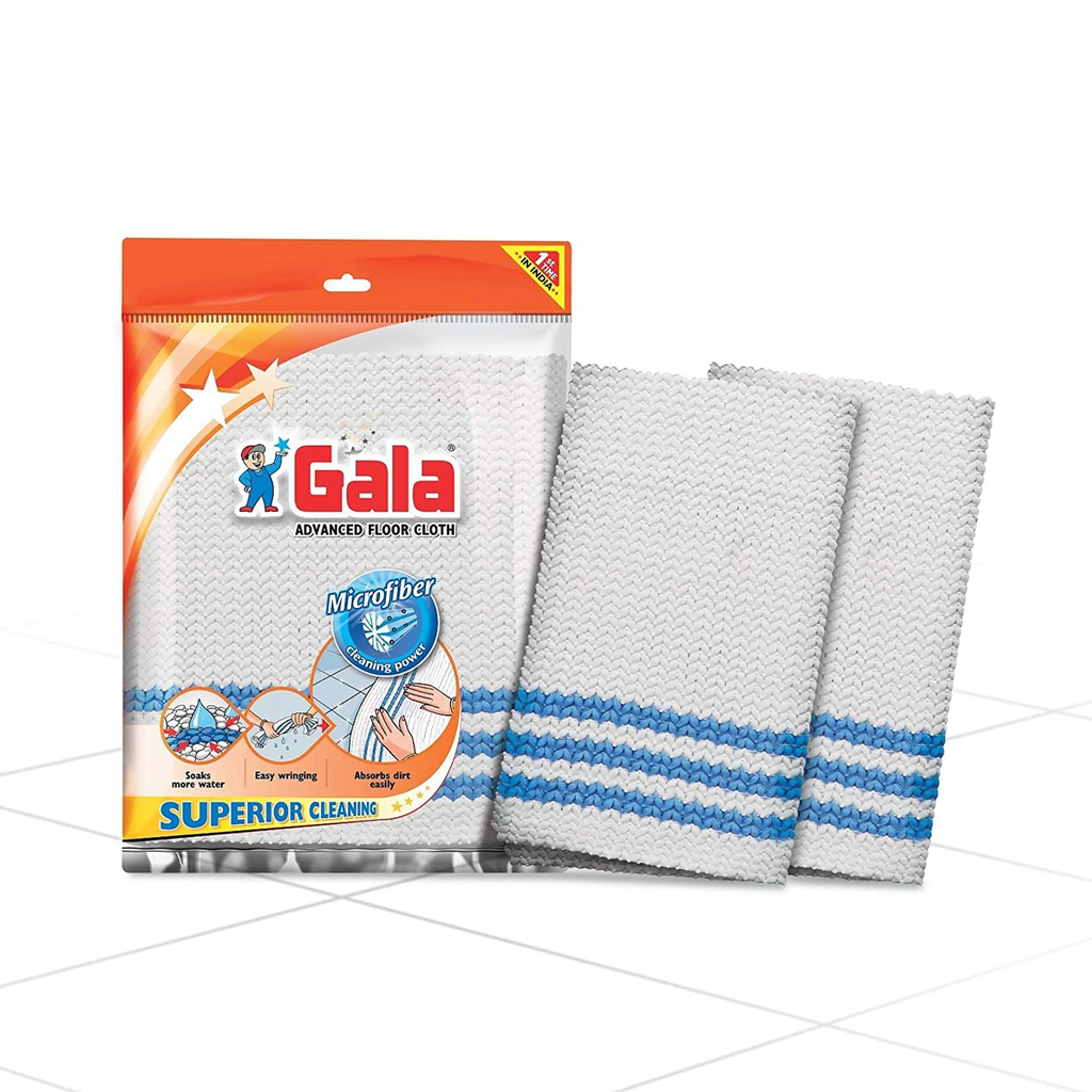 Gala White Microfiber Advance Floor Cleaning Cloth For Mopping (Pack Of 4)