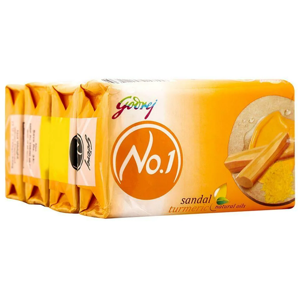 Godrej No.1 Sandal and Turmeric Bath Soap 150 g (Pack of 4)