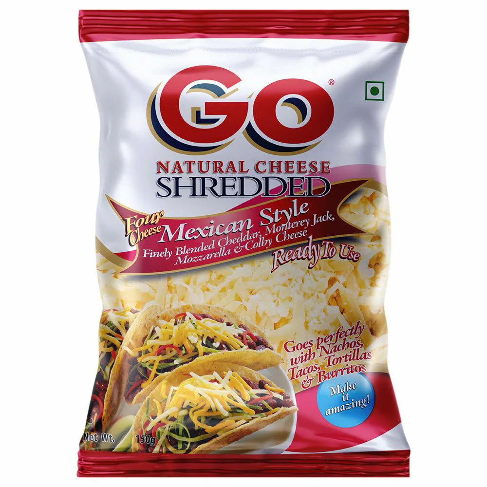 Go Natural Mexican Style Shredded Cheese 150 g (Pack)