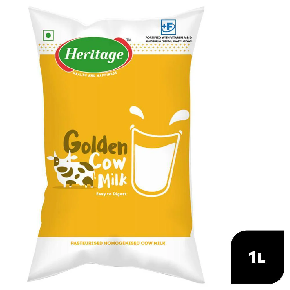 Heritage Golden Cow Milk 1 L (Pouch)