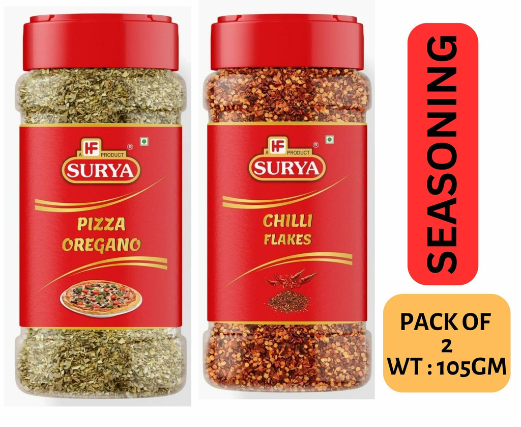 HF, SURYA 105g Pizza Oregano And Chilli Flakes Combo