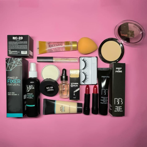 KA CAYLA Fixer, HD foundation, concealer, lipsticks, face powder, BB cream face makeup INSTA whitening combo (12 Items in the set)