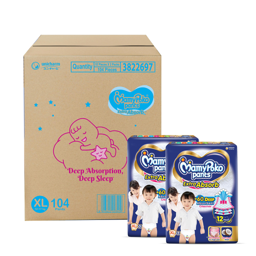 MamyPoko Pants Extra Absorb XL104 |Baby Diapers |XL |104 count