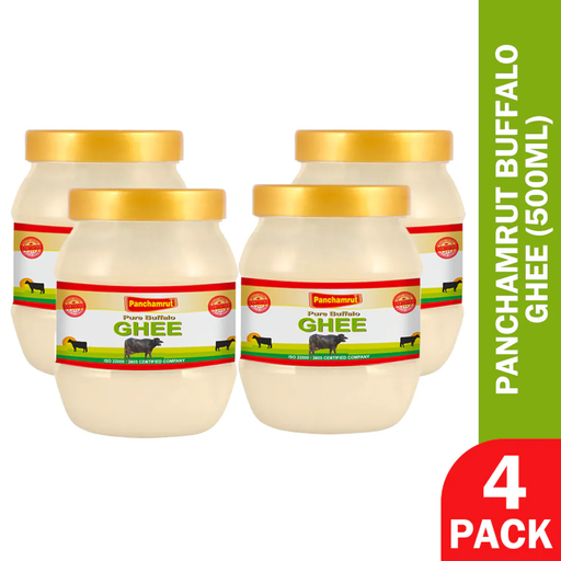 Panchamrut 500ML Desi Buffalo Ghee| Immunity Booster and 100% Pure Buffalo Ghee  (Pack  of  4)