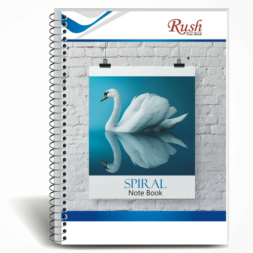 Rush Note Books A4 Size 200 Pages Spiral Notebook Unruled (Pack of 3) Unruled Spiral Note Books