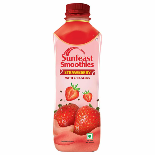Sunfeast Strawberry With Chia Seeds Smoothie 300 ml (Bottle)