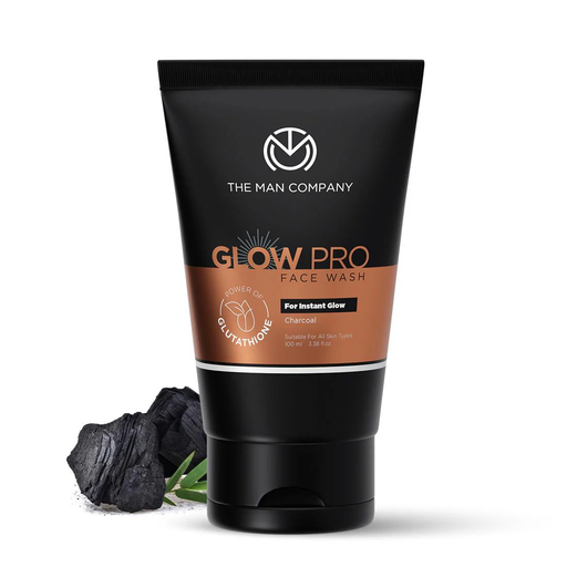 The Man Company Glow Pro Face Wash for Men - 100ml | Enriched with Glutathione, Charcoal | Instant Glow, Deep Cleansing & Evens Skin Tone | Men's Face Wash for Dry Skin | Toxin Free